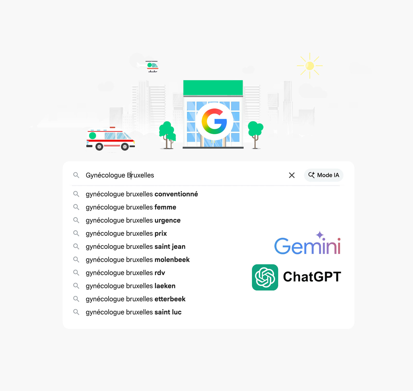 Référencement Google et IA pour médecins et cliniques en Belgique
